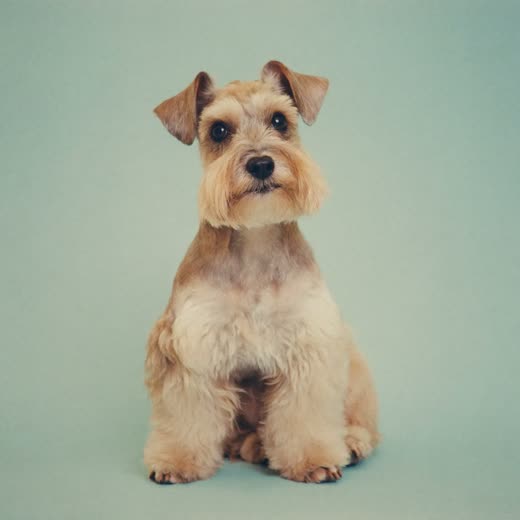 A neatly groomed miniature schnauzer sitting